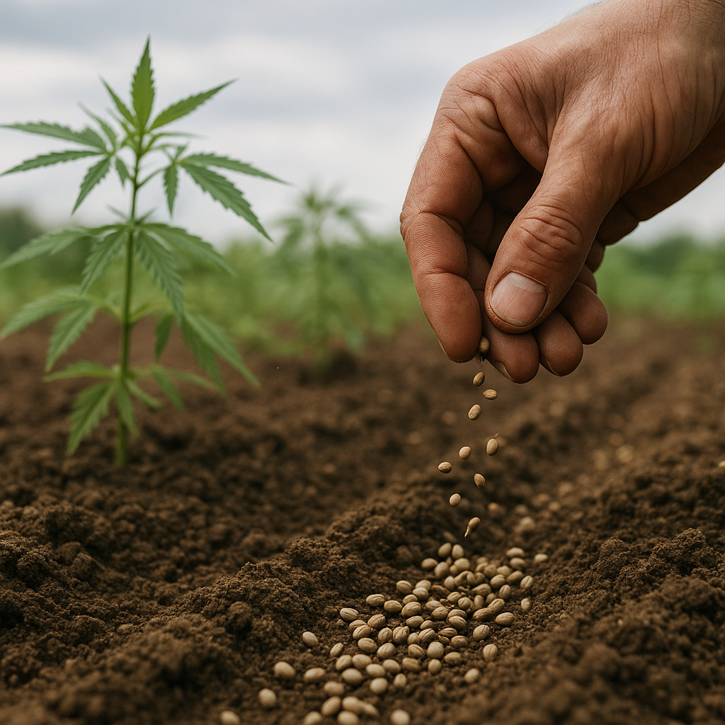 Siew konopi włóknistych